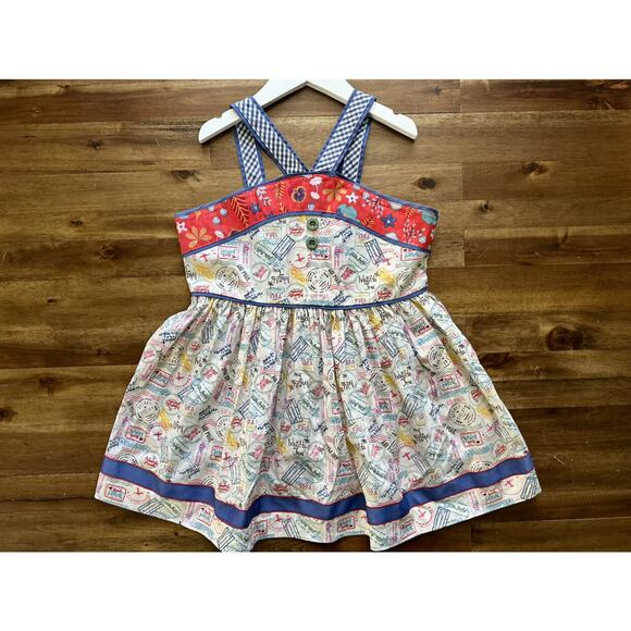 NEW Matilda Jane Camp MJC Around The World Sleeveless Tunic Top Blue Gingham 14 - Picture 2 of 8